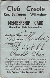 Club creole card